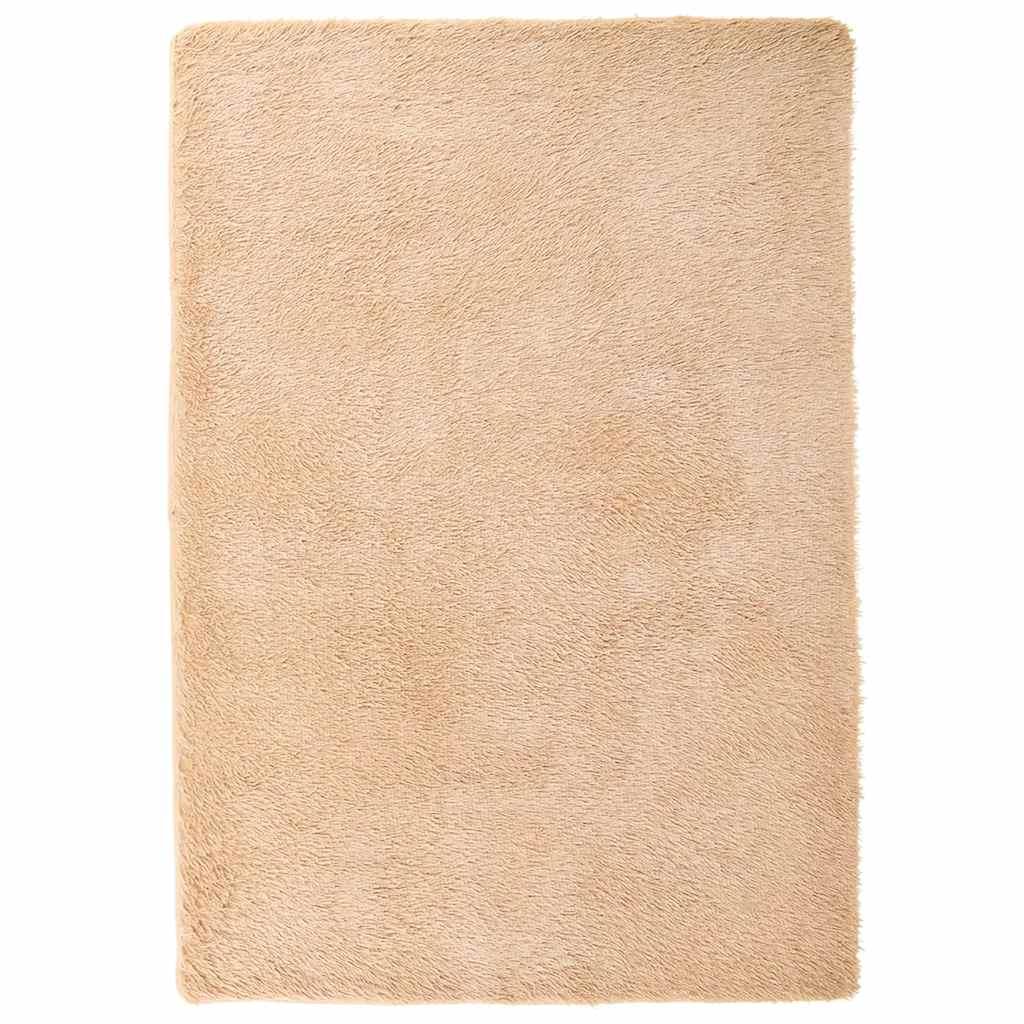 Alfombra peluda de pelo largo NAVARRA beige 120x170cm Poliéster