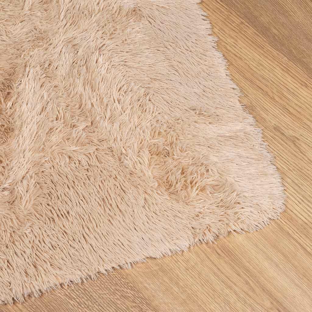 Alfombra peluda de pelo largo NAVARRA beige 120x170cm Poliéster