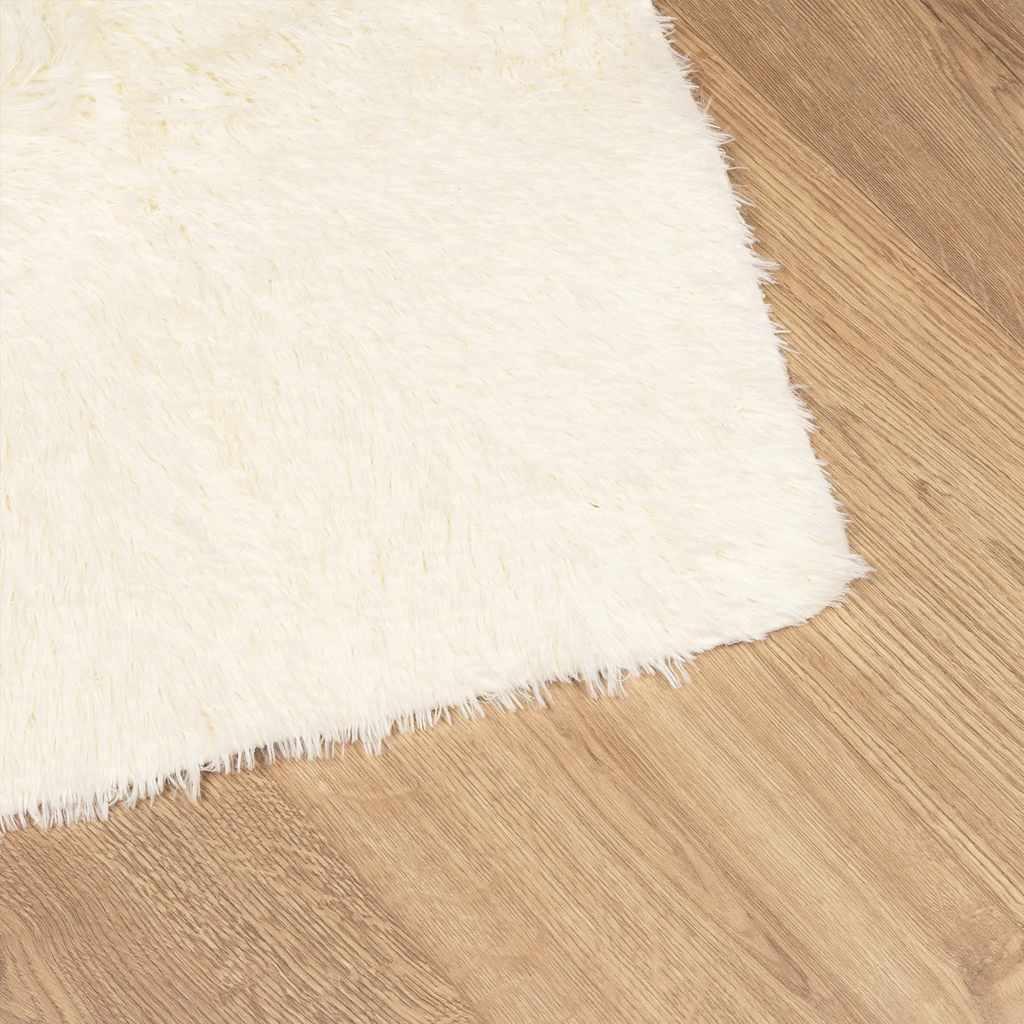 Alfombra peluda de pelo largo NAVARRA crema 130x200cm poliéster