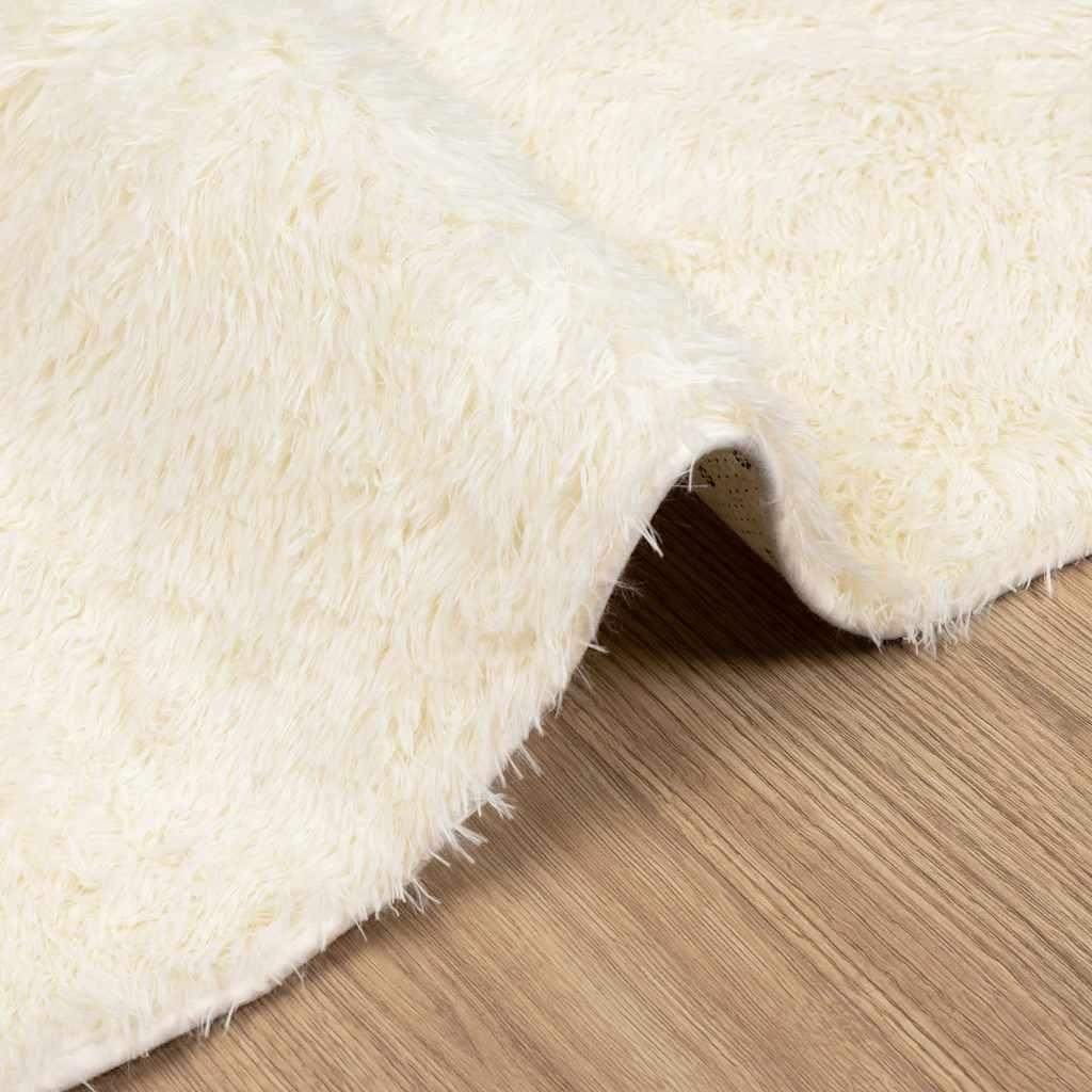 Alfombra peluda de pelo largo NAVARRA crema 130x200cm poliéster