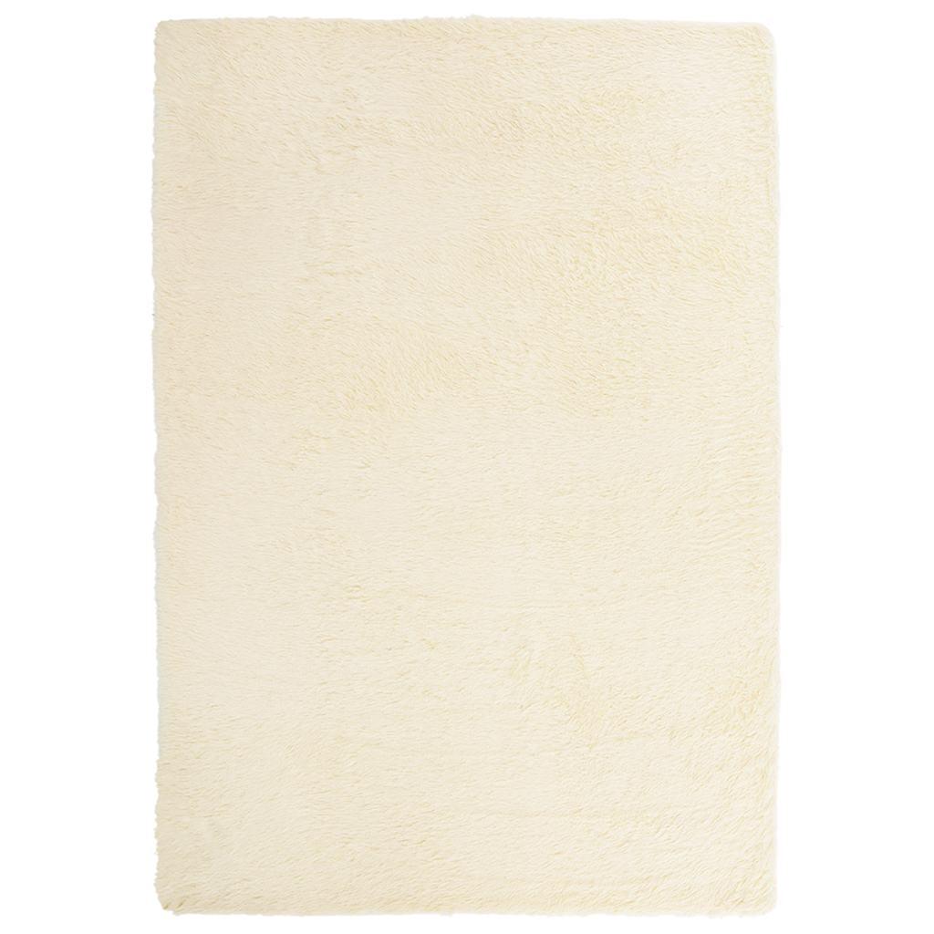 Alfombra peluda de pelo largo NAVARRA crema 130x200cm poliéster