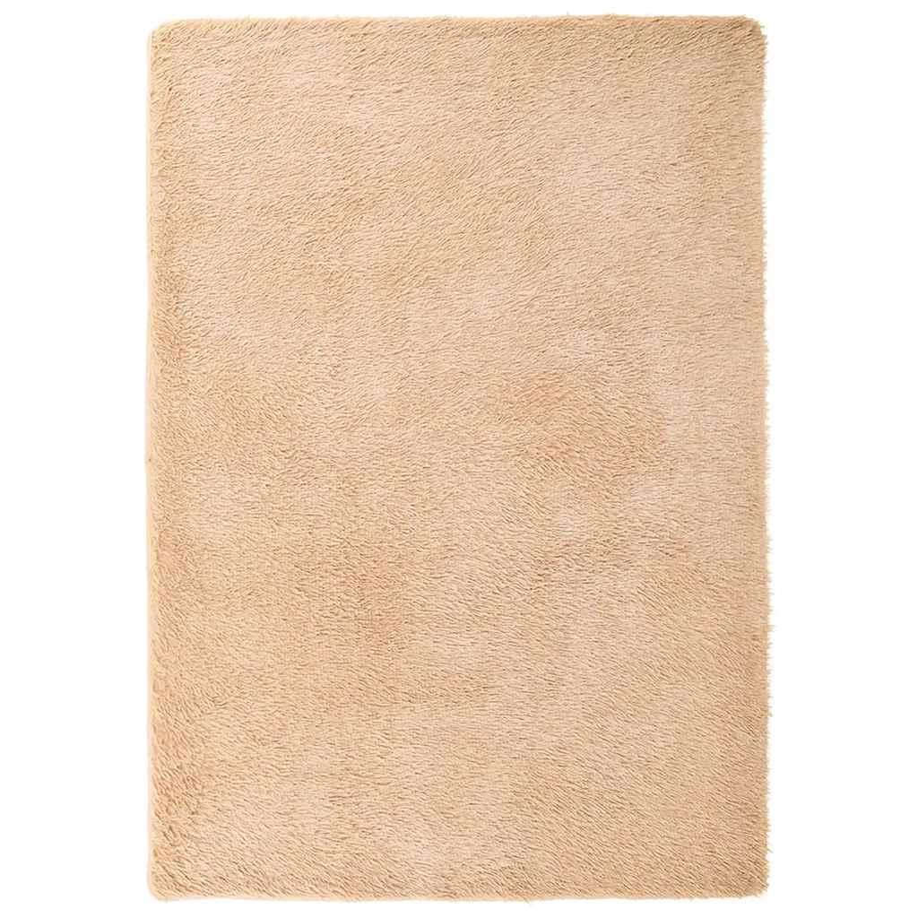 Alfombra peluda de pelo largo NAVARRA beige 120x170cm Poliéster