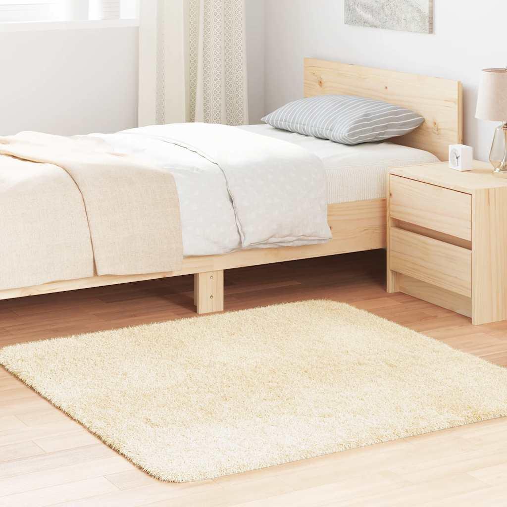 Alfombra peluda de pelo largo NAVARRA beige 120x170cm Poliéster