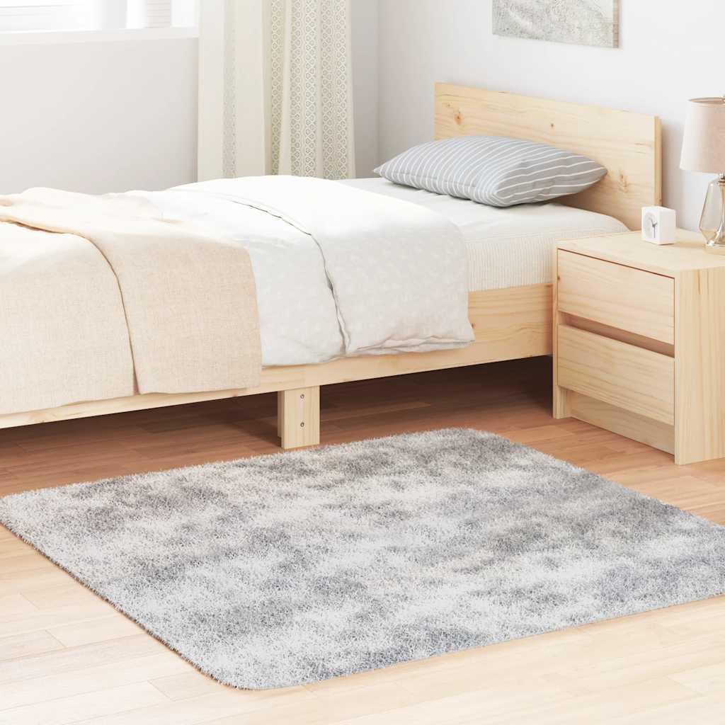 Alfombra de pelo largo NAVARRA gris plateado 120x120 cm