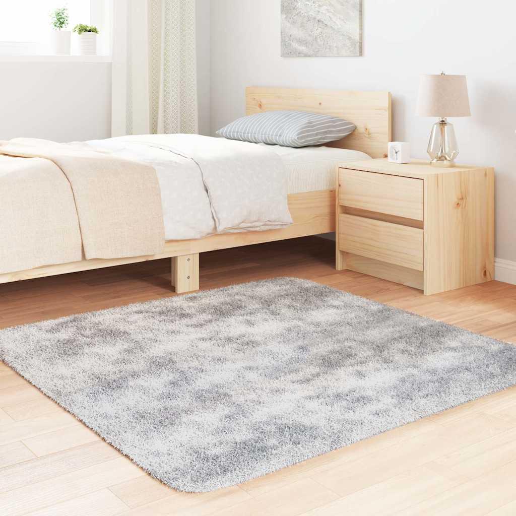 Alfombra de pelo largo NAVARRA gris plateado 120x120 cm
