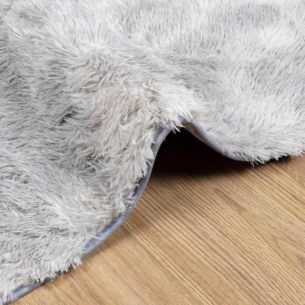 Alfombra de pelo largo NAVARRA gris plateado 120x120 cm