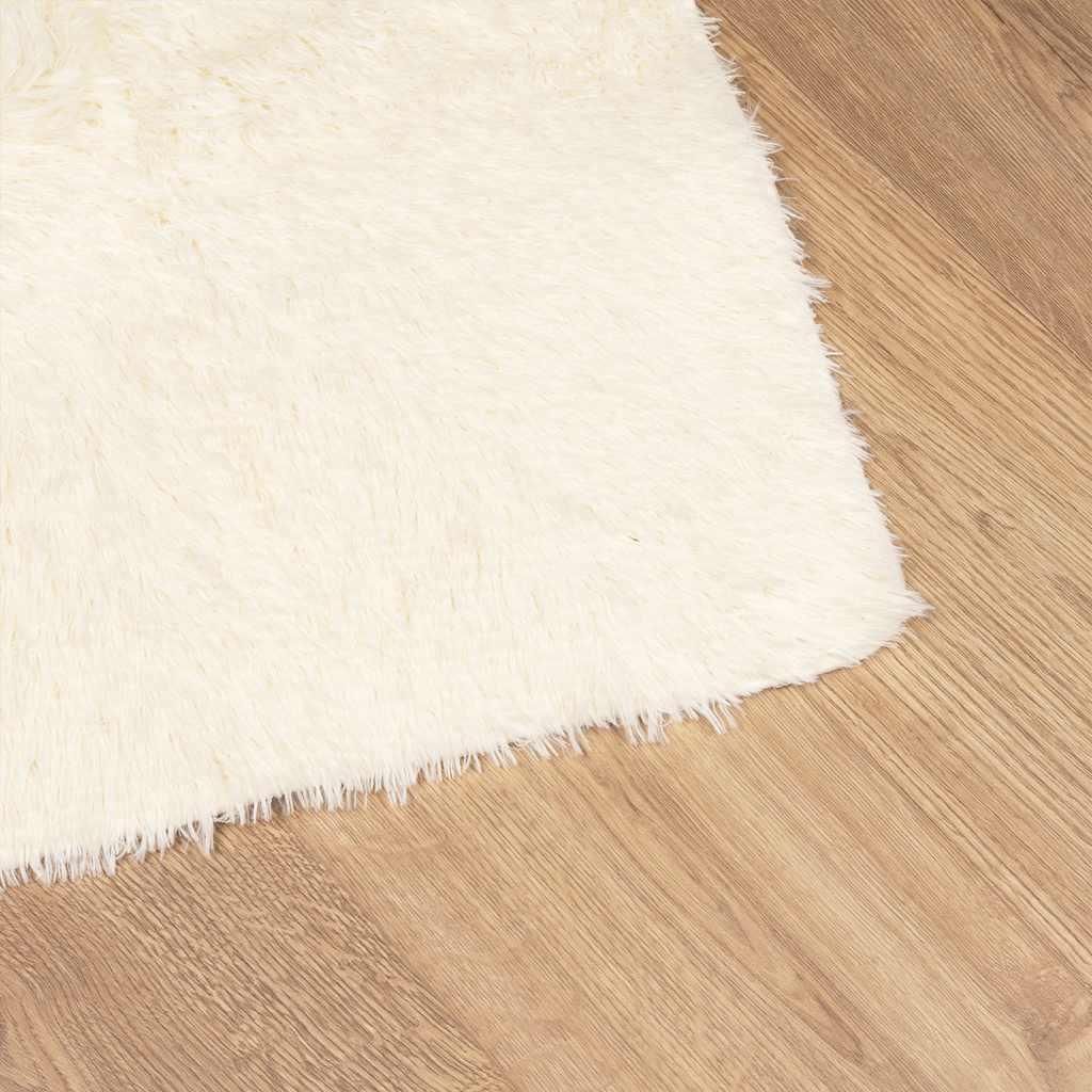 Alfombra peluda de pelo largo NAVARRA beige 80x150 cm Poliéster