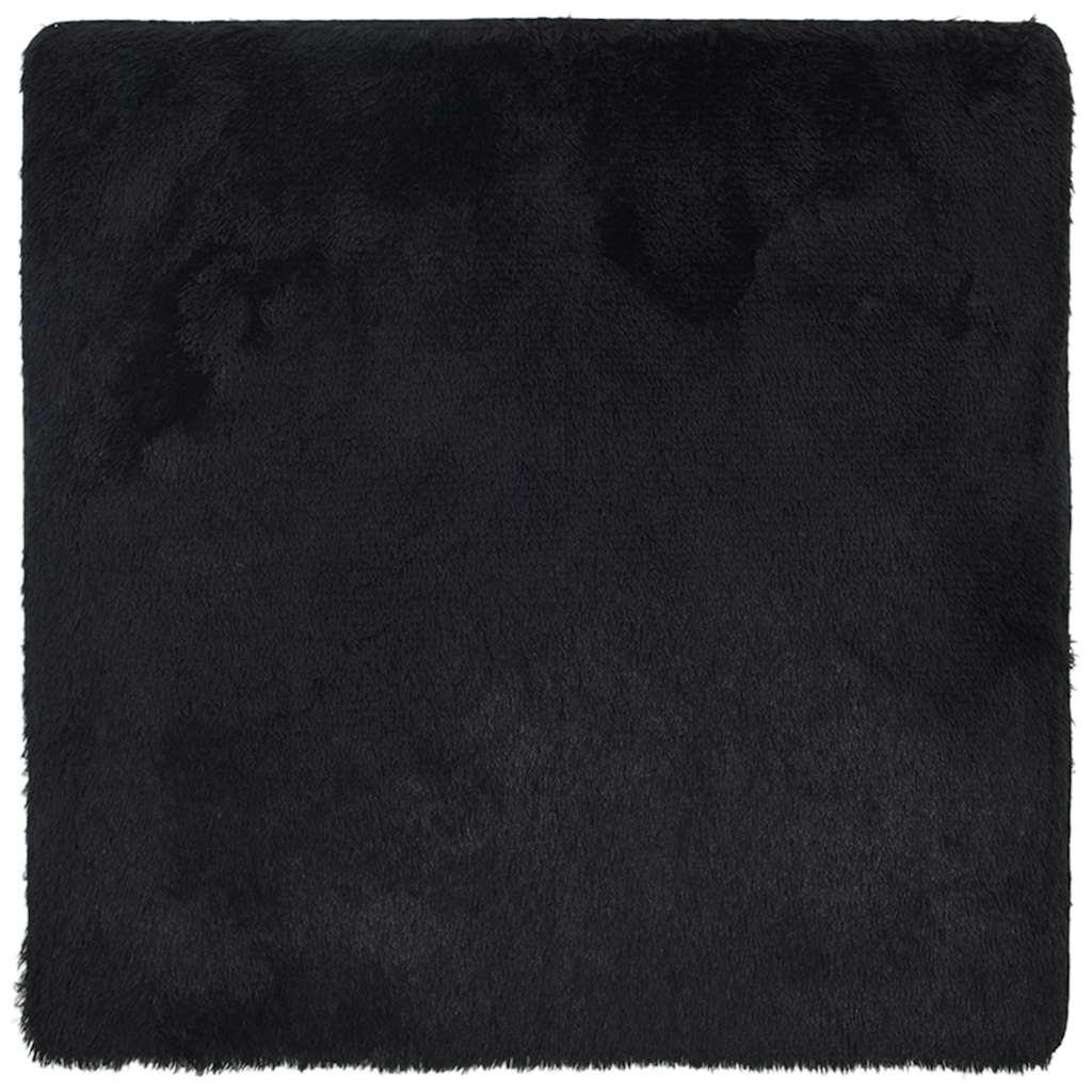 Alfombra peluda de pelo largo NAVARRA negra poliéster