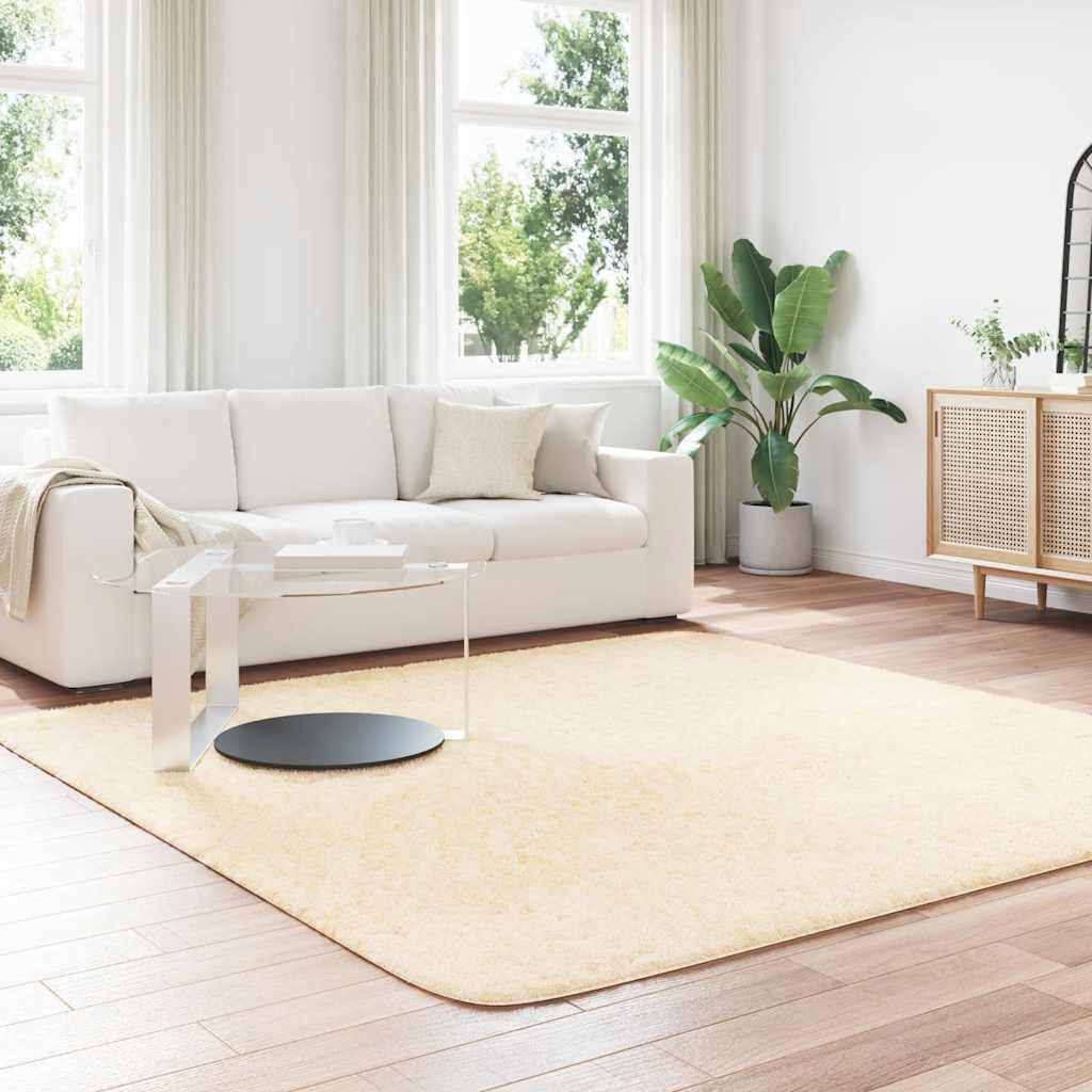 Alfombra peluda de pelo largo NAVARRA crema 130x200cm poliéster