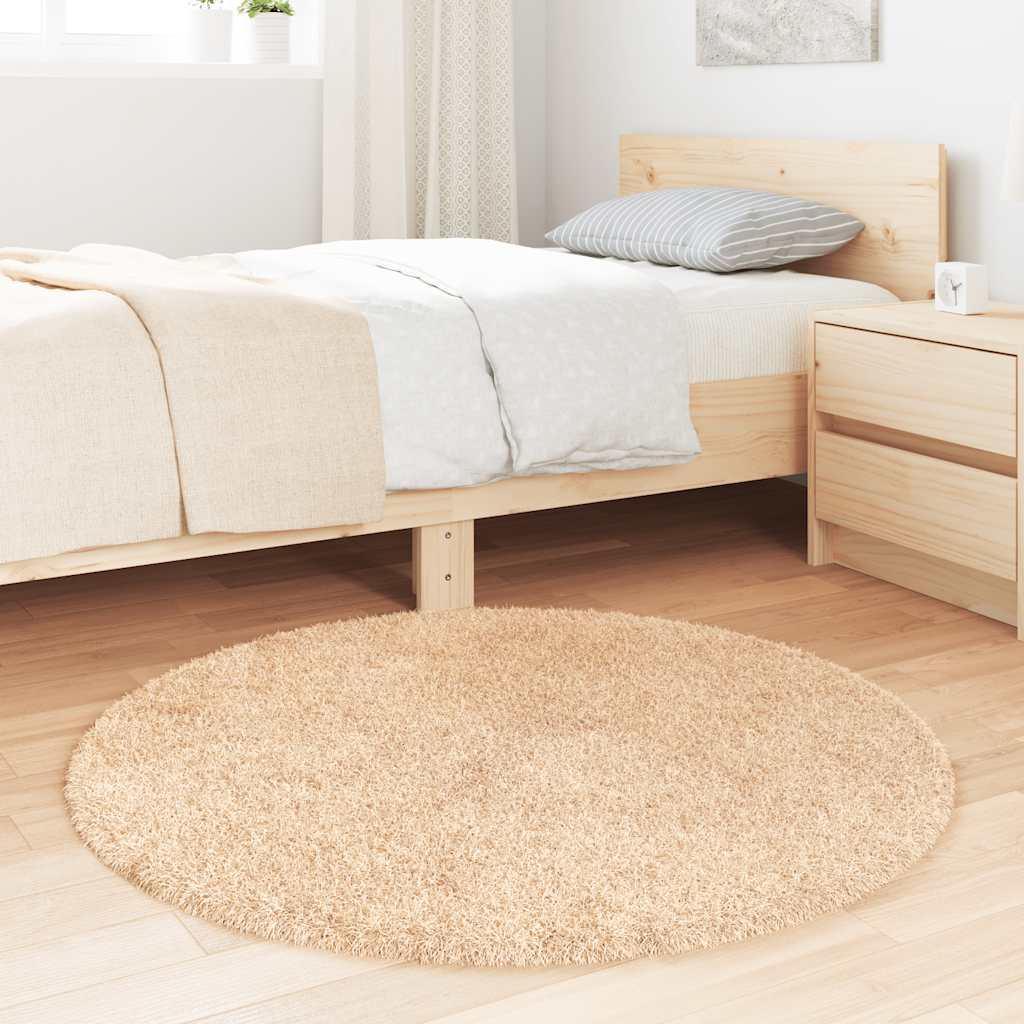 Alfombra peluda de pelo largo NAVARRA beige 120x170cm Poliéster