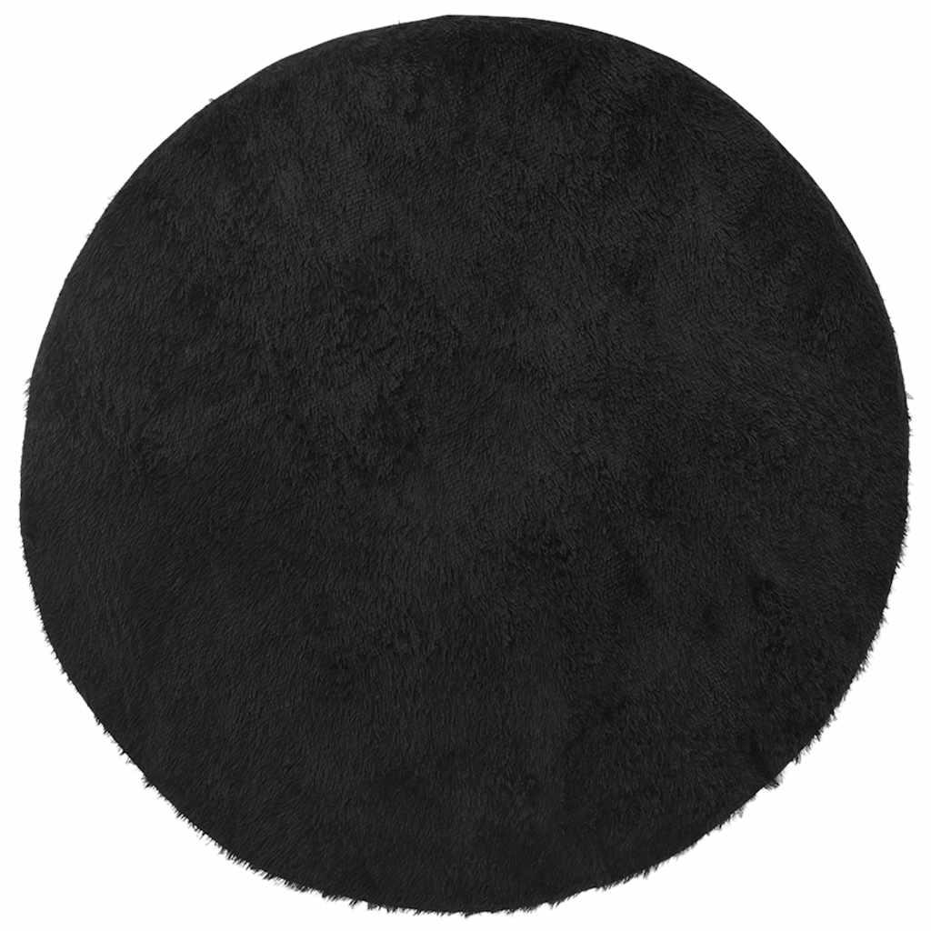 Alfombra peluda de pelo largo NAVARRA negra 80x150 cm poliéster