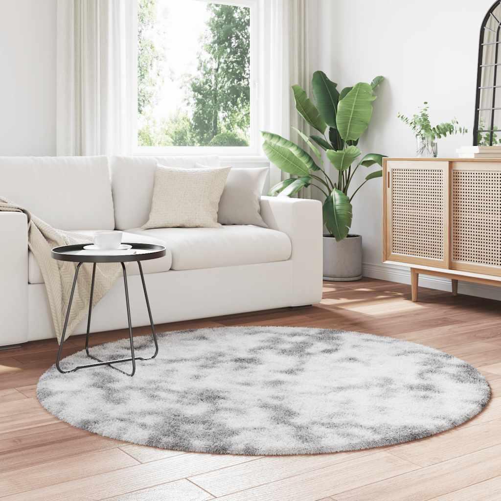 Alfombra de pelo largo NAVARRA gris plateado 120x120 cm