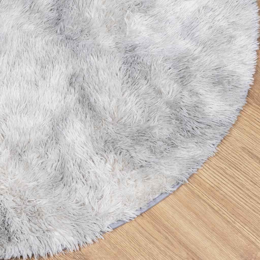 Alfombra de pelo largo NAVARRA gris plateado 120x120 cm