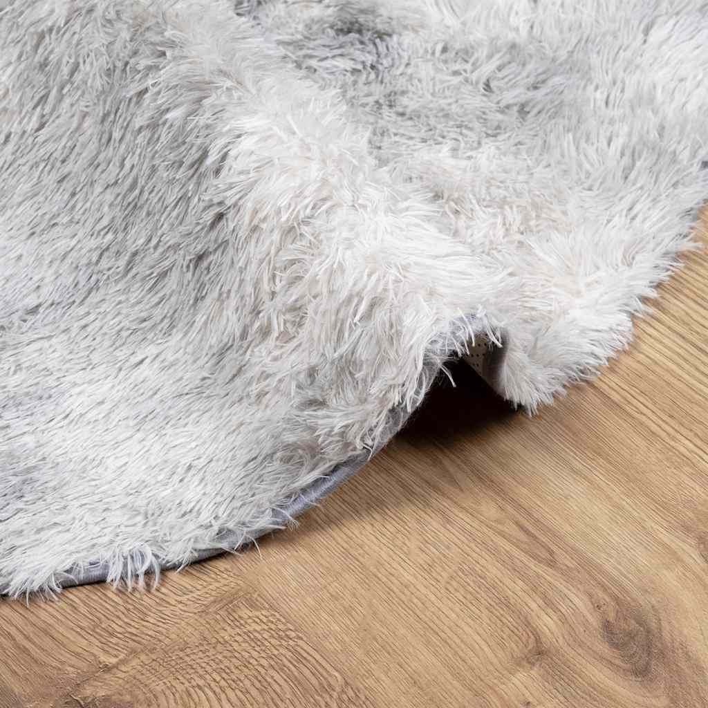 Alfombra de pelo largo NAVARRA gris plateado 120x120 cm