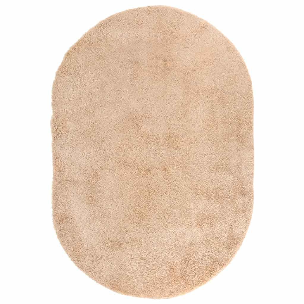 Alfombra peluda de pelo largo NAVARRA beige 120x170cm Poliéster