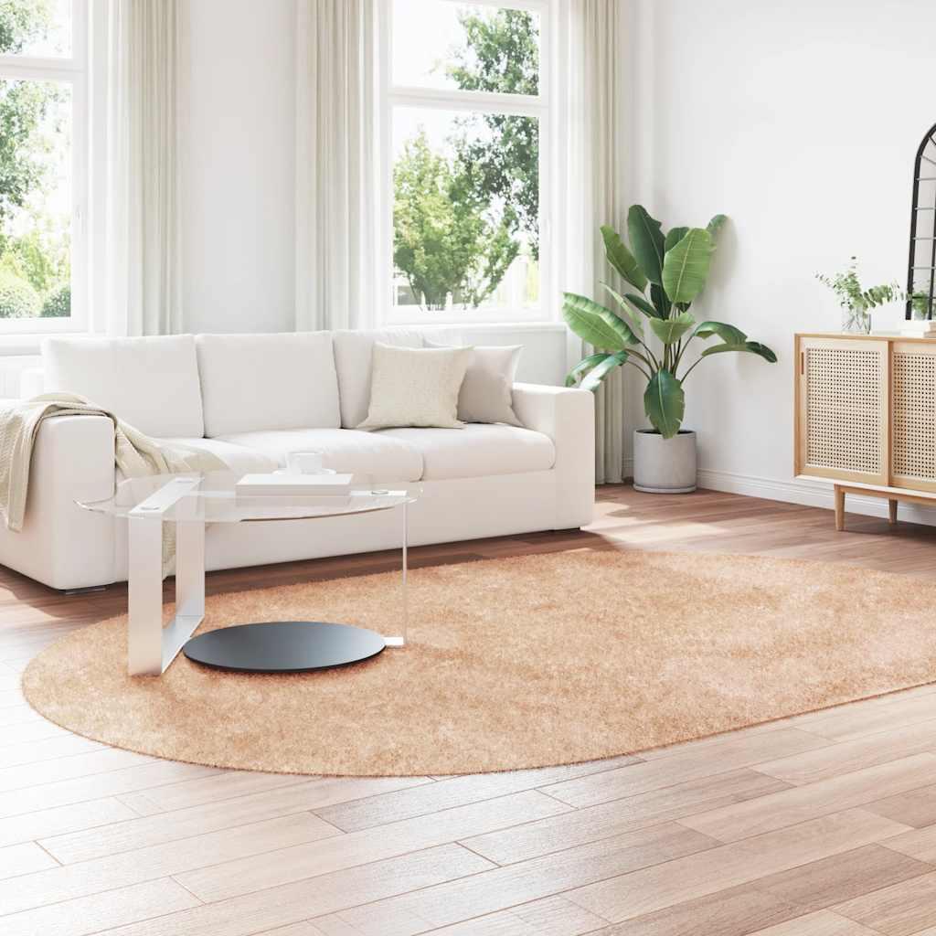 Alfombra peluda de pelo largo NAVARRA beige 120x170cm Poliéster