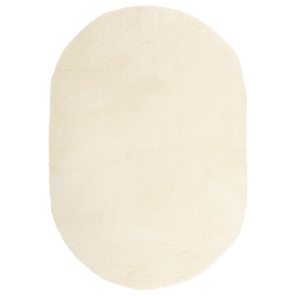 Alfombra peluda de pelo largo NAVARRA crema 130x200cm poliéster