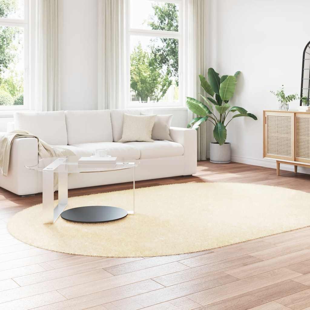 Alfombra peluda de pelo largo NAVARRA crema 130x200cm poliéster