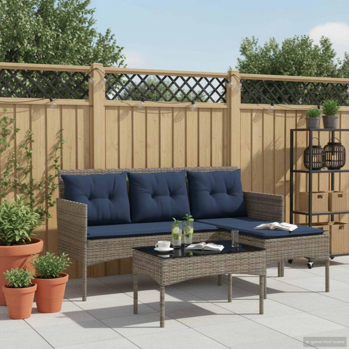 Conjunto de sofás de jardín 2 uds