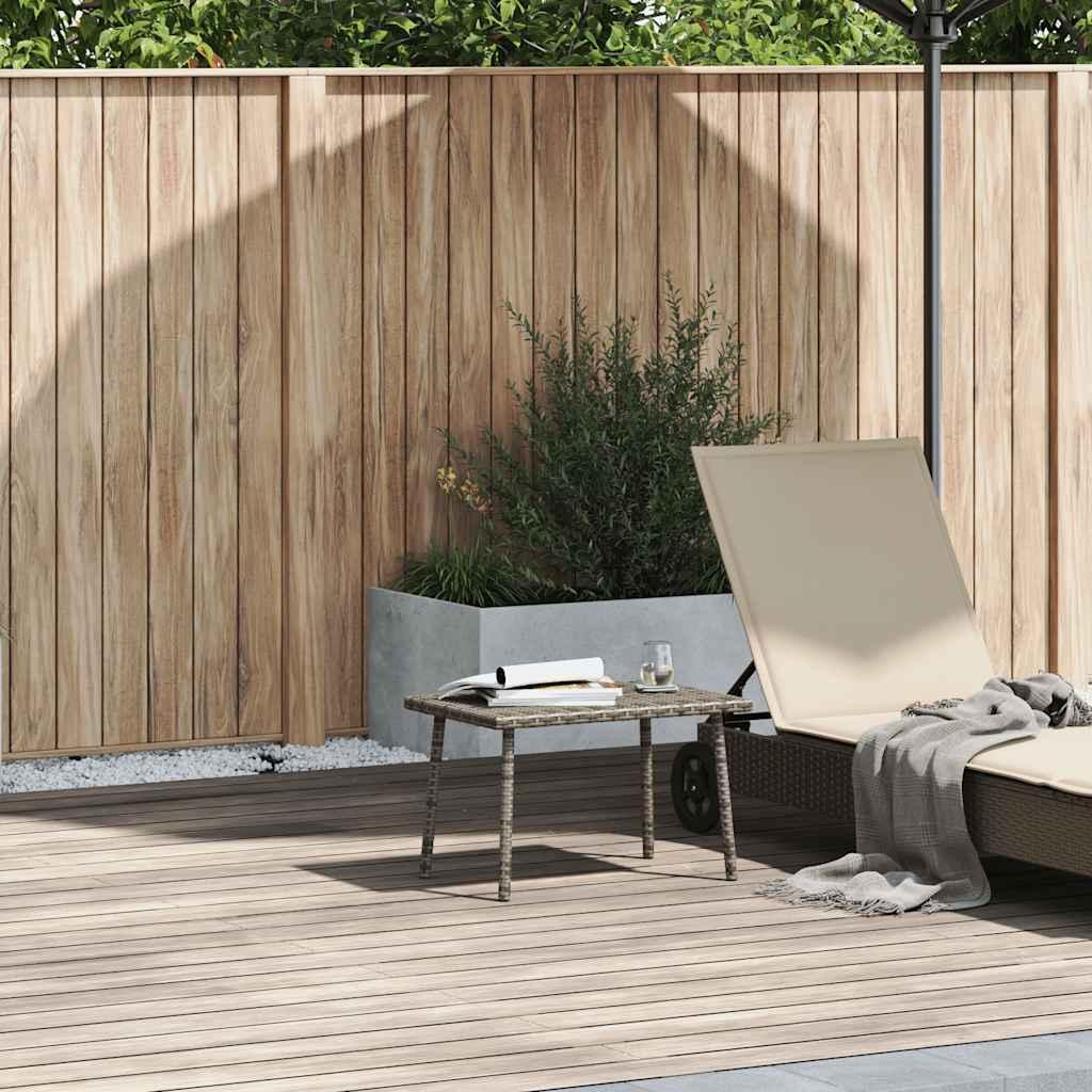 Mesa centro jardín rectangular beige 60x40x37cm ratán sintético