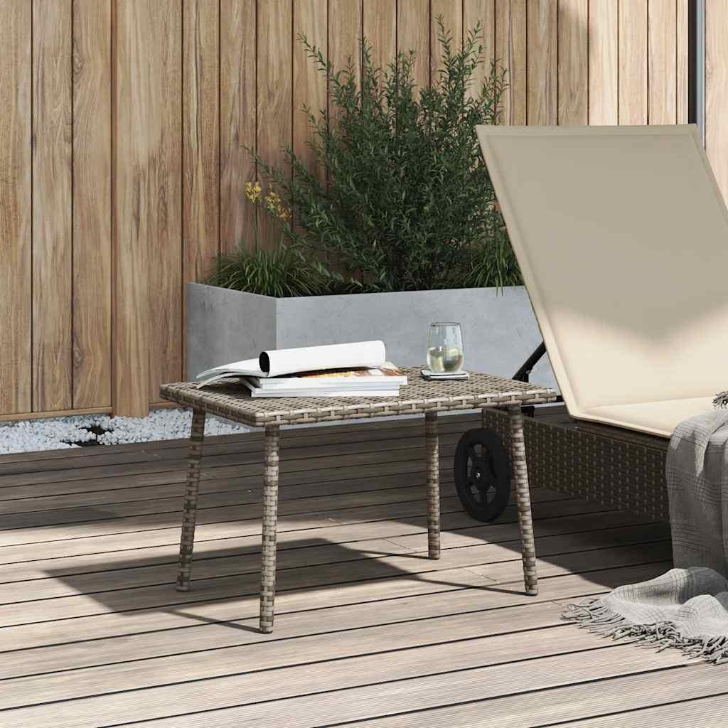 Mesa centro jardín rectangular beige 60x40x37cm ratán sintético