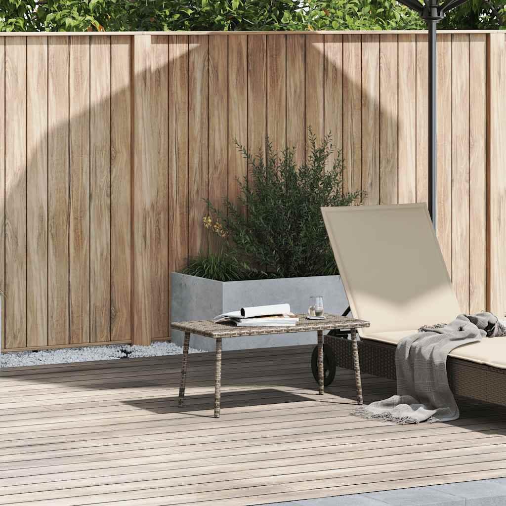 Mesa centro jardín rectangular beige 60x40x37cm ratán sintético