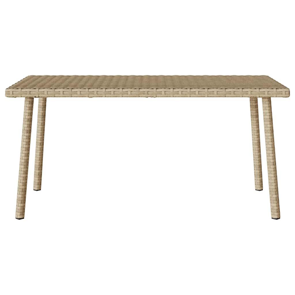 Mesa centro jardín rectangular beige 60x40x37cm ratán sintético