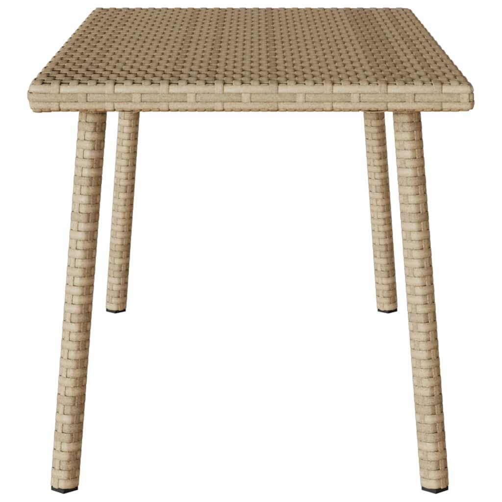 Mesa centro jardín rectangular beige 60x40x37cm ratán sintético