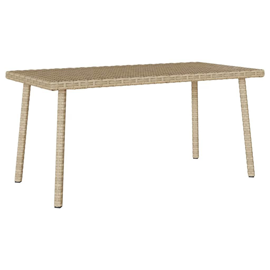 Mesa centro jardín rectangular beige 60x40x37cm ratán sintético