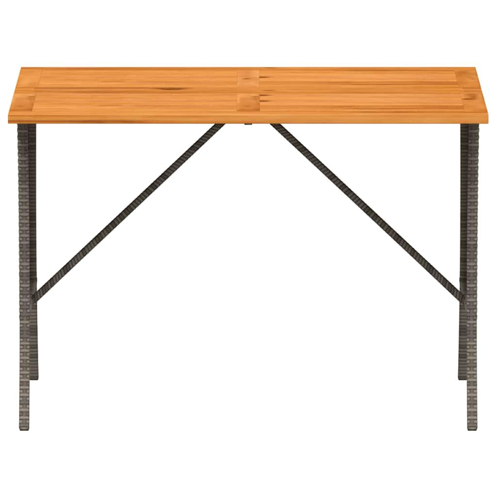 Mesa de jardín superficie de madera ratán PE beige 190x80x74 cm