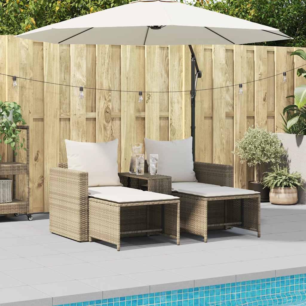 Set de muebles de jardín con cojines apilables 5 pzas