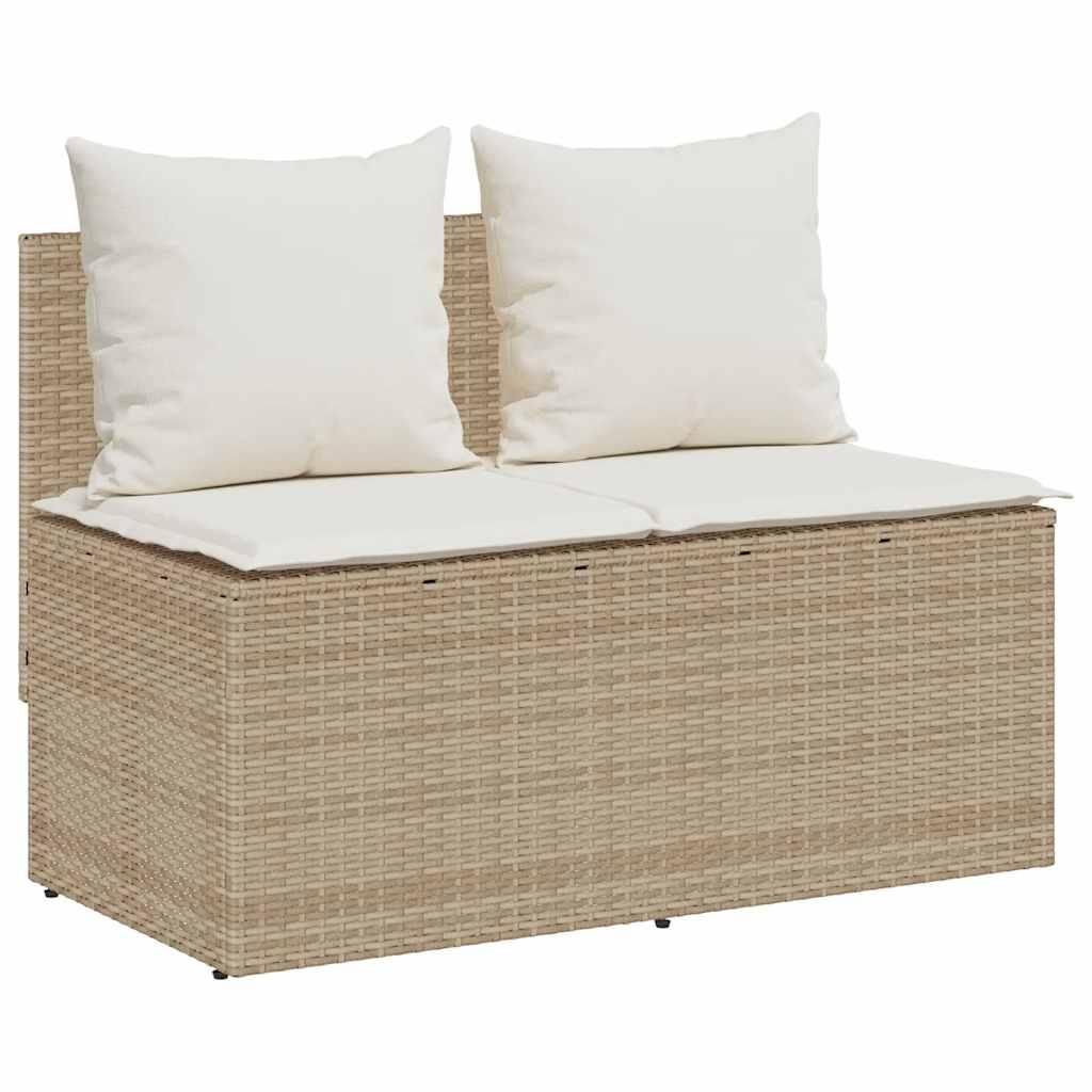 Conjunto de comedor de jardín de 3 piezas con cojines, poliratán