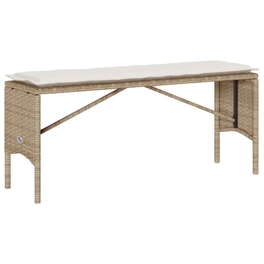 Conjunto de comedor de jardín de 3 piezas con cojines, poliratán