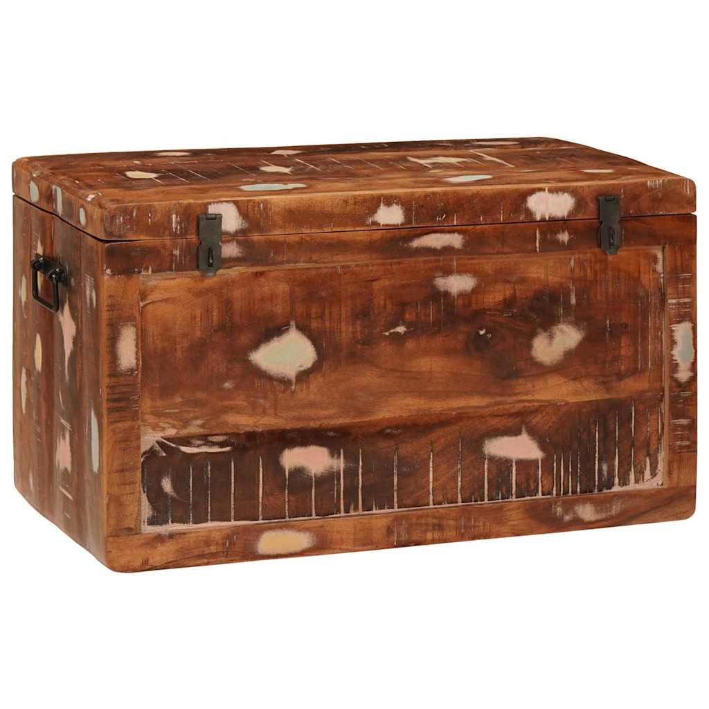 Caja de Almacenamiento con puerta Marrón Madera de mango maciza