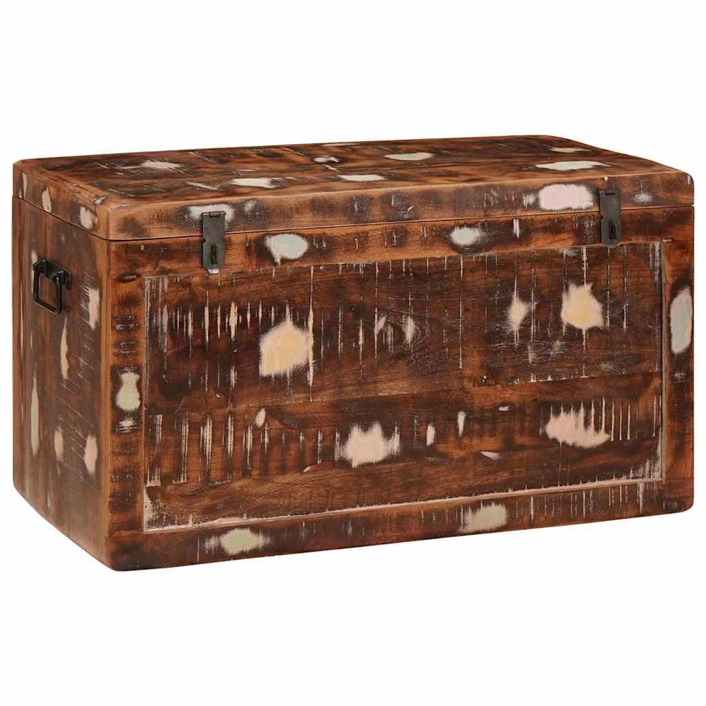 Caja de Almacenamiento con puerta Marrón Madera de mango maciza