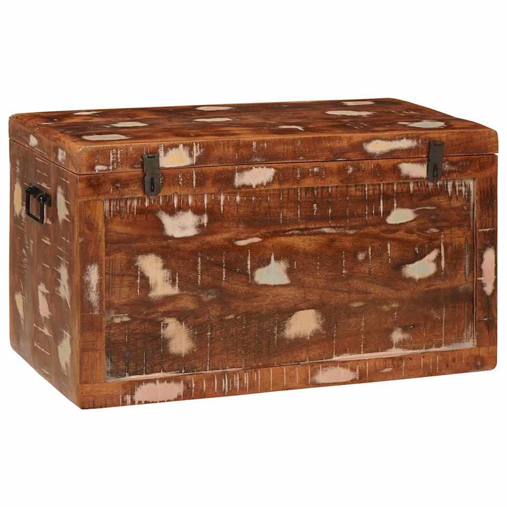 Caja de Almacenamiento con puerta Marrón Madera de mango maciza