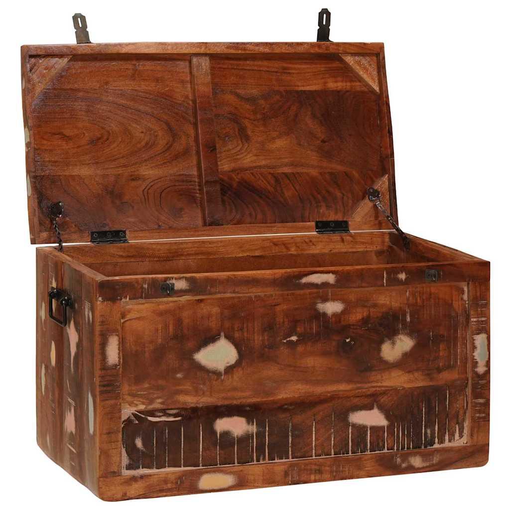 Caja de Almacenamiento con puerta Marrón Madera de mango maciza