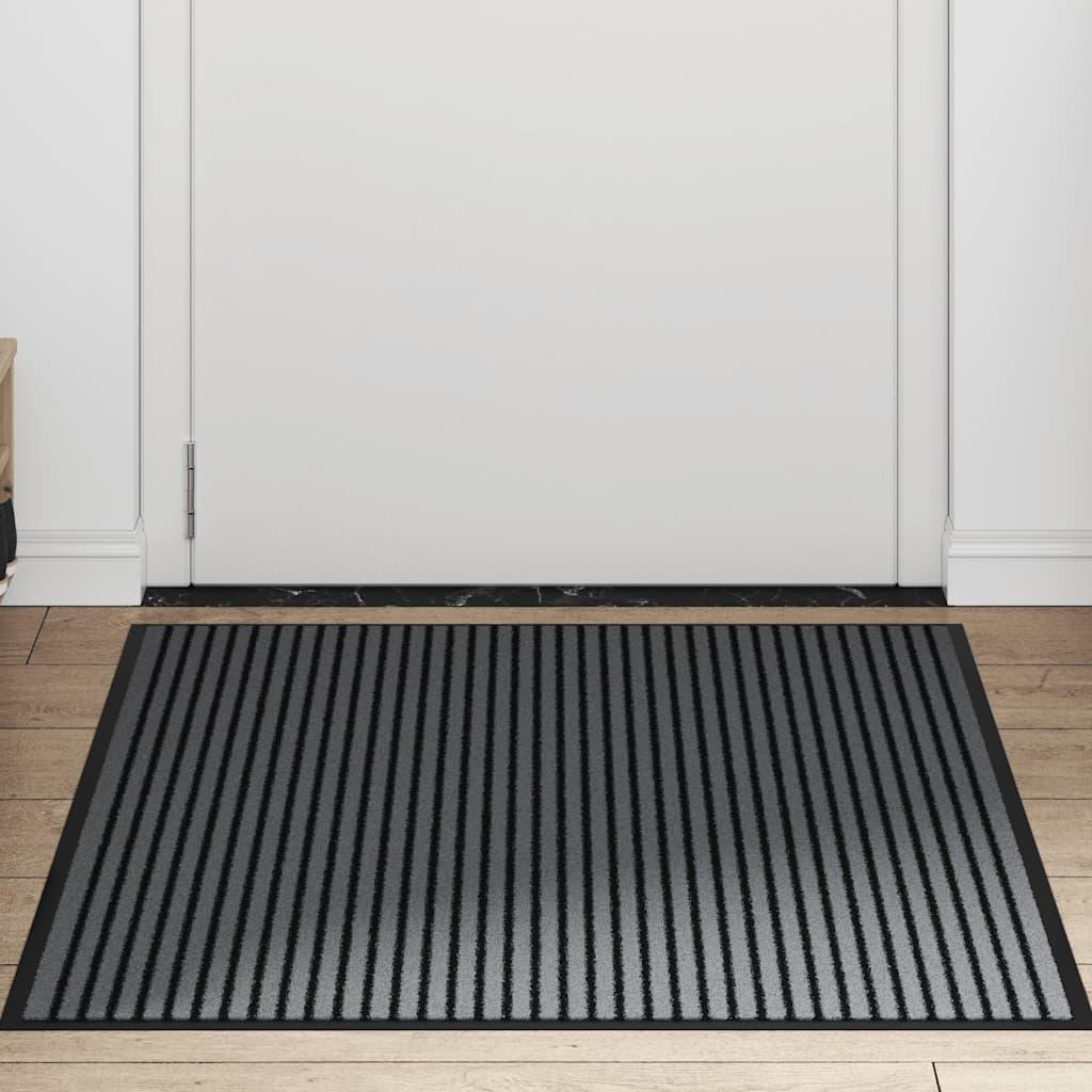 Felpudo de rayas gris antracita 80x120 cm