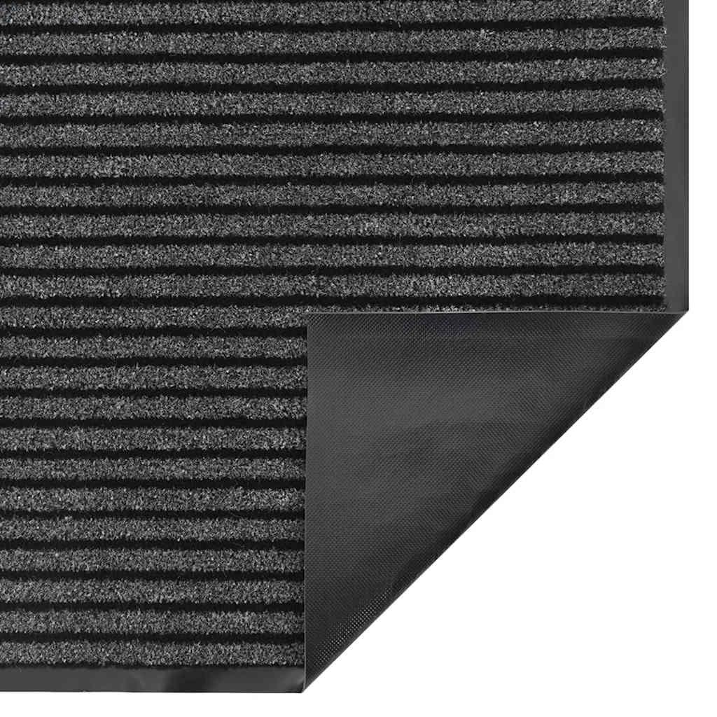 Felpudo de rayas gris antracita 80x120 cm