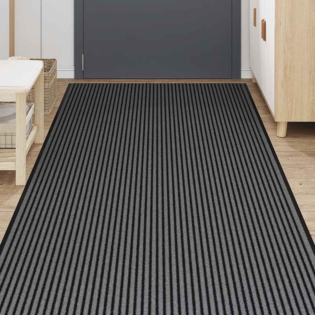Felpudo de rayas gris antracita 80x120 cm