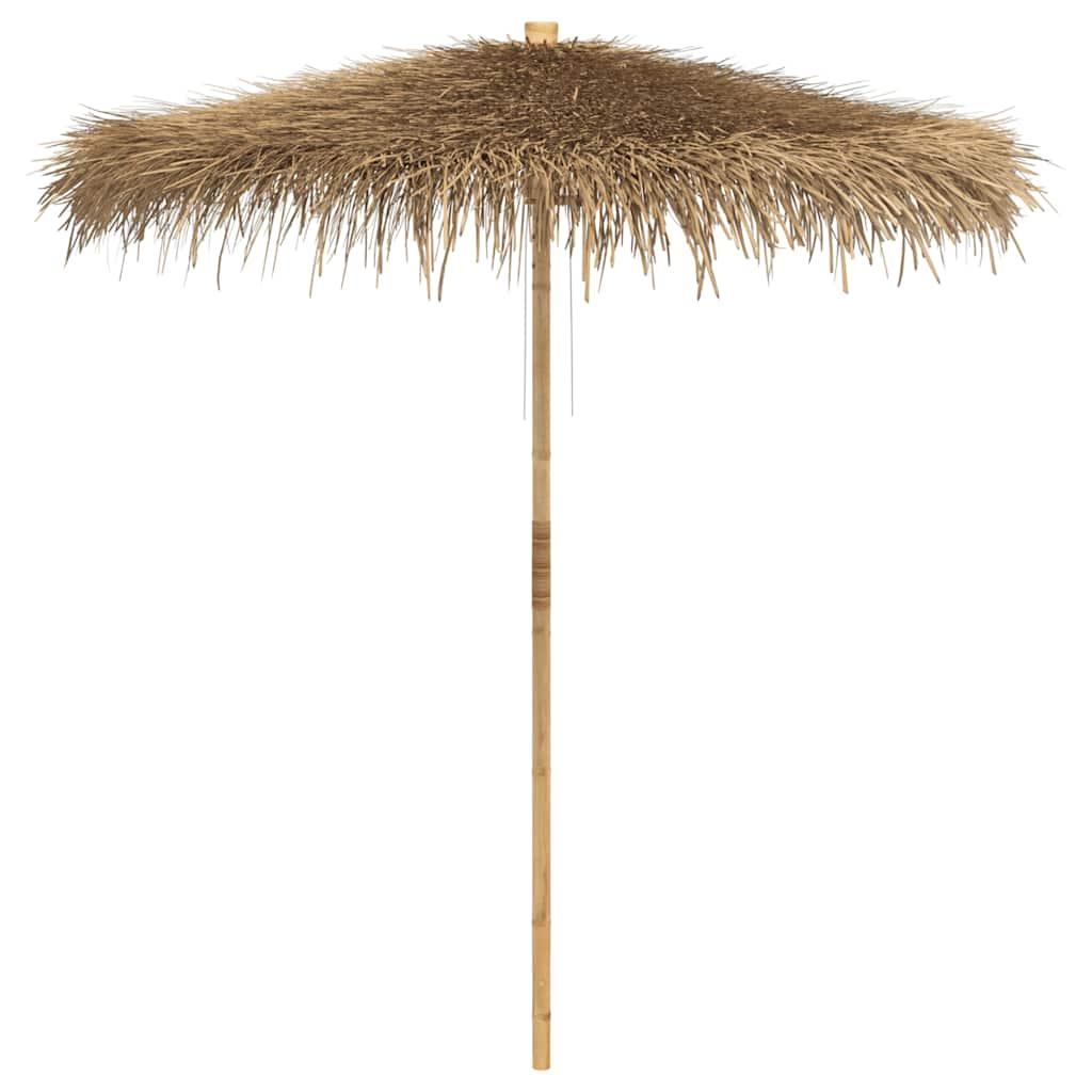 Sombrilla tiki con dosel de hojas de plátano de 240 cm de bambú
