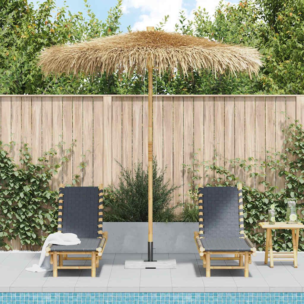 Sombrilla tiki con dosel de hojas de plátano de 240 cm de bambú