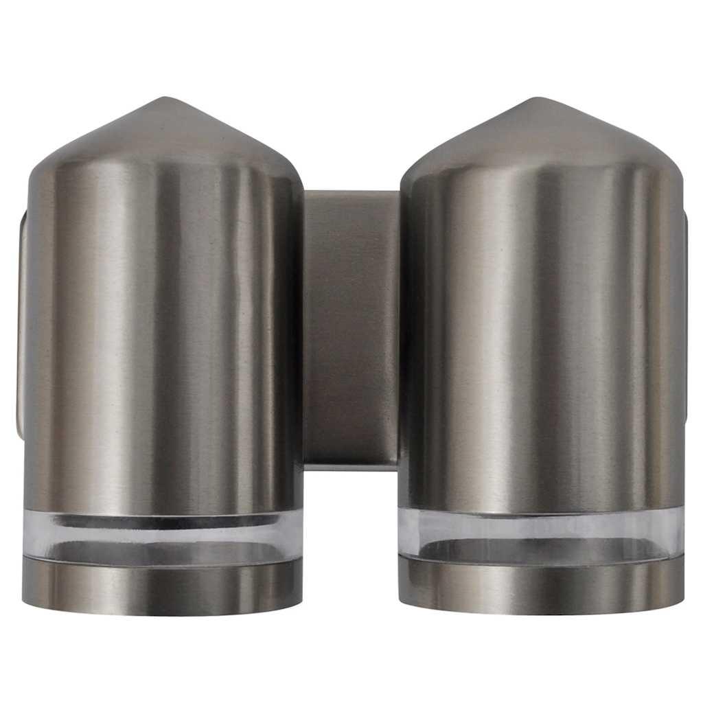 Aplique de pared cónico, LED e inoxidable