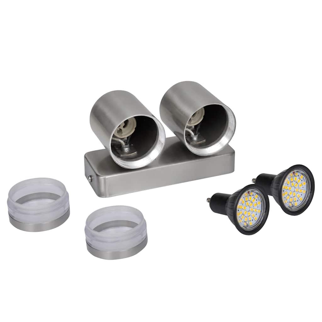 Aplique de pared cónico, LED e inoxidable