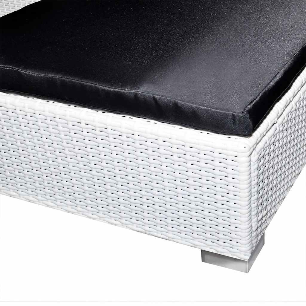 Set muebles de jardín 8 piezas y cojines ratán sintético