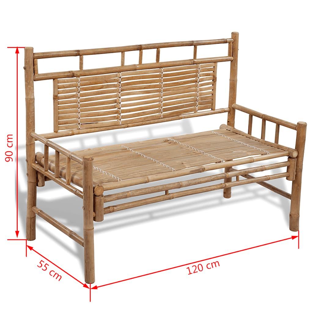Banco de jardín plegable bambú 118 cm