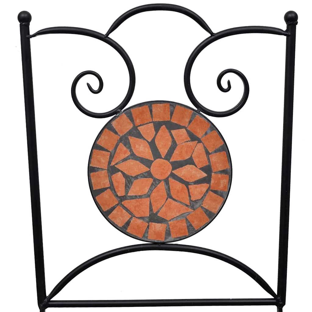 Sillas plegables, 2 unidades, cerámica terracota y blanco