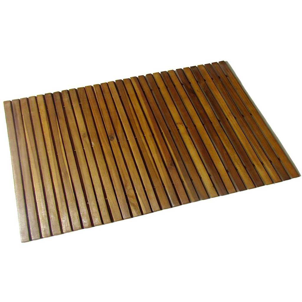 Alfombra de acacia para baño, 80 x 50 cm