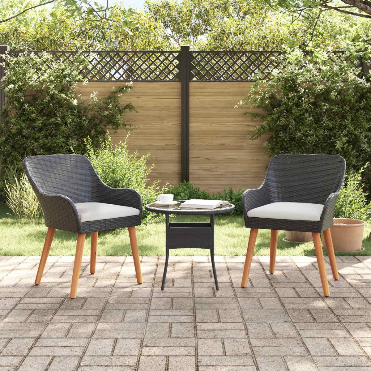 Silla de Jardín 2 uds. ratán sintético