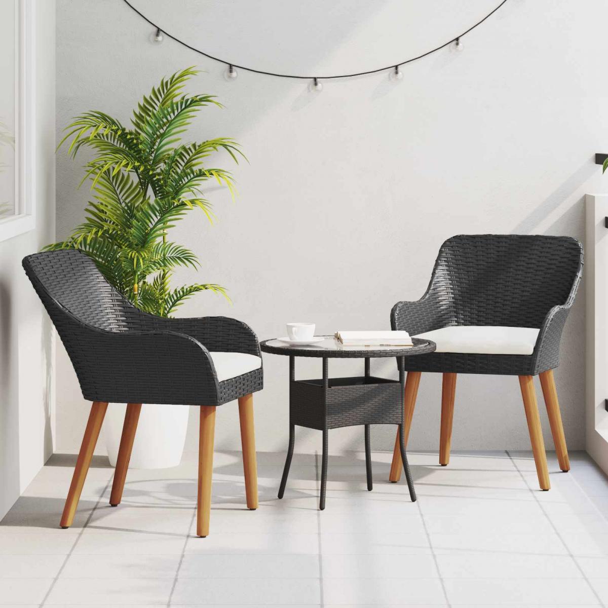 Silla de Jardín 2 uds. ratán sintético